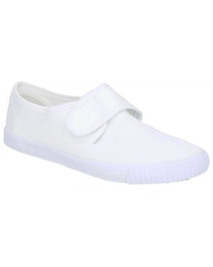 99248 Unisex Canvas Touch Fasten Plimsolls White