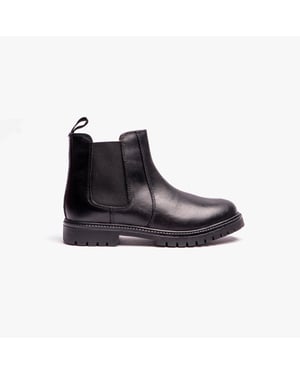Roamers B525A Unisex Kids Leather Chelsea Boots Black