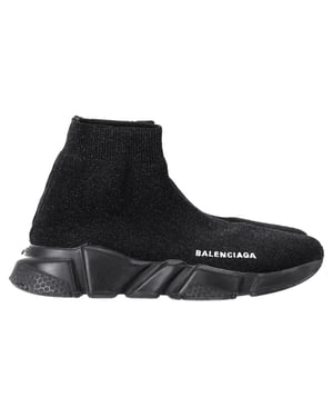 Balenciaga Speed Trainer Shoes in Black Polyester