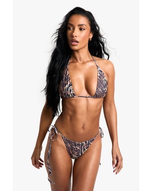 Swimwear Essentials Leopard Tie Side Brief