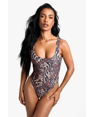 Swimwear Essentials Leopard Square Neck Swimsuit