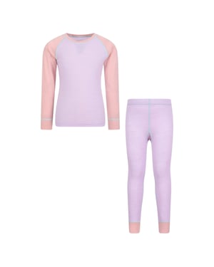 Mountain Warehouse Kinder/Kids Merino II Base Layer Set (Lila)