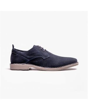 JONAS Mens Lace-Up Desert Shoes Navy