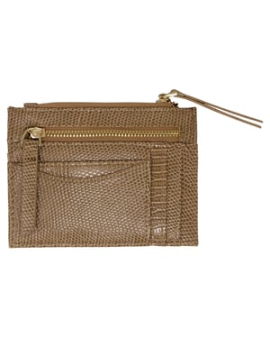 Snake Print Card Holder in Brown
