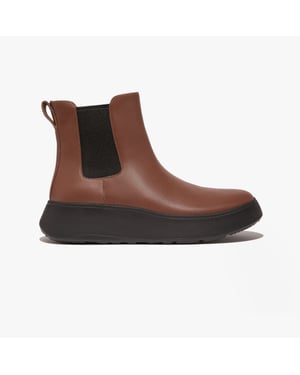 FitFlop F-MODE FLATFORM Dames Chelsea Boots Rijk Bruin