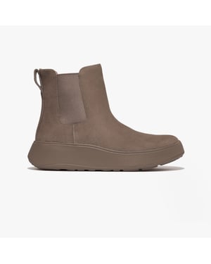 FitFlop F-MODE SUEDE FLATFORM Dames Chelsea Boots Minky Grijs