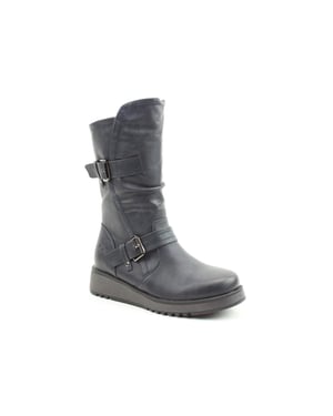 Heavenly Feet HANNAH4 Womens Mid Calf Boots Navy
