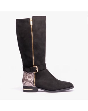 Lotus HARPER Womens Boots Black Microfibre/Snake