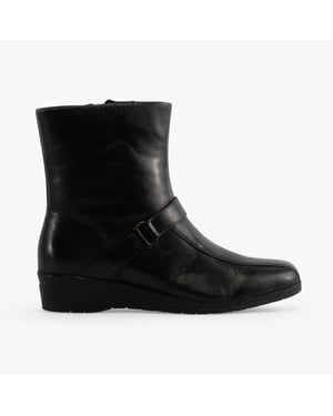Mod Comfys BERNADETTA Womens Leather Zip Ankle Boots Black