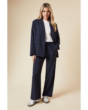 Elasticated Waist Wide Leg Stripe Trouser