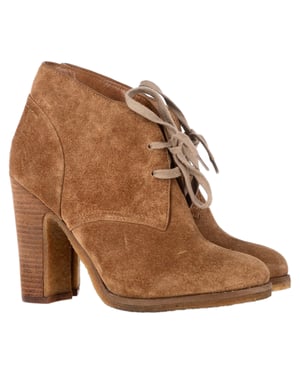 See by Chloé Laarzen met Veters en Hak in Bruin Suède