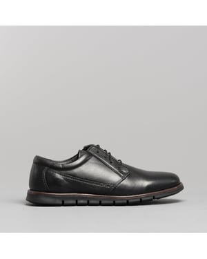 ANGUS Mens Leather Derby Shoes Black