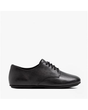 ADEOLA LIZARD Ladies Leather Derby Shoes All Black