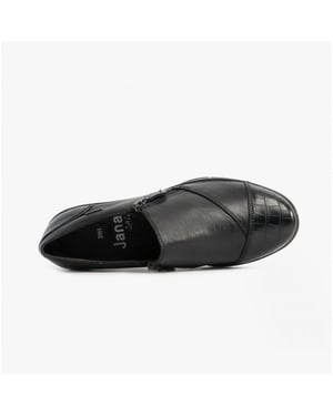 24660-29-055 Ladies Leather Shoes Black Croc