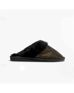 Jo & Joe SHIMMER Womens Mule Slippers Black