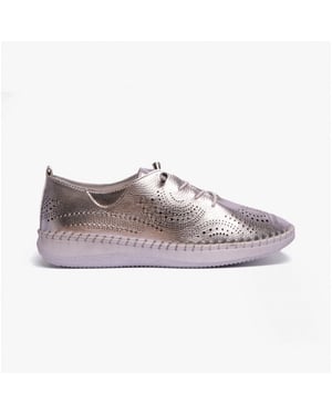 KATYA Ladies Bungee-Lace Trainers Silver