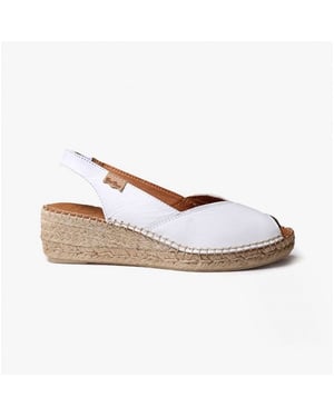 BERNIA Ladies Leather Slingback Espadrilles White