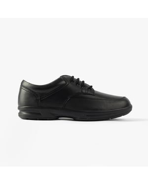 BRIAN Mens Leather Comfort Fit Lace-Up Shoes Black