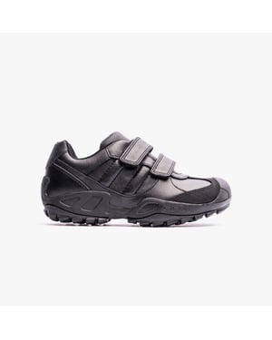 N.SAVAGE B B Boys Leather Touch Fasten School Shoes Black