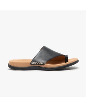 LANZAROTE Ladies Leather Mule Sandals Black