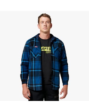 Hard Yakka QUILTED FLANNEL Herrskjorta Jacka Blå