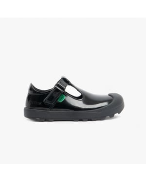PLUNK MJ Girls Leather School Shoes Black