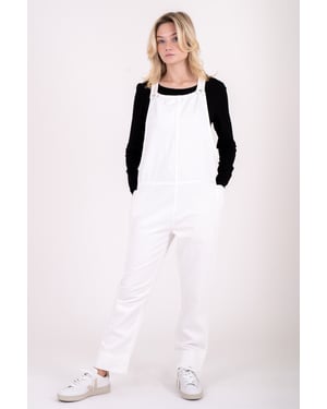 Ecru Organic Cotton Oversized Overall Dungarees