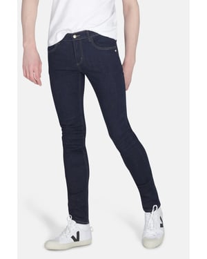 Dark Indigo Organic Cotton Skinny Fit Mid-Rise Denim Jeans