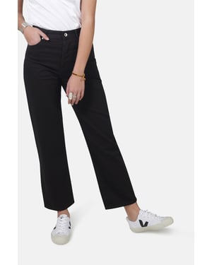 Black Organic Straight Leg Denim Jeans