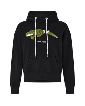 Palm Angels Croc Design zwarte hoodie