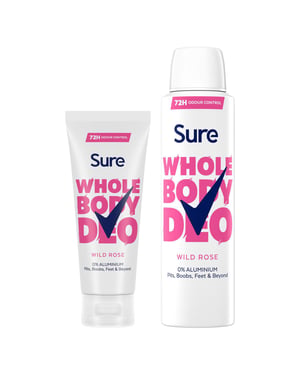 Sure Whole Body Wild Rose Bundle Deodorant Spray and Cream