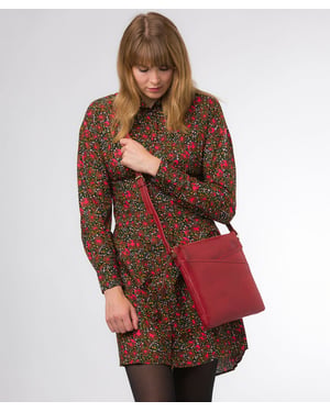 'Avril' Chilli Pepper Leather Cross Body Bag