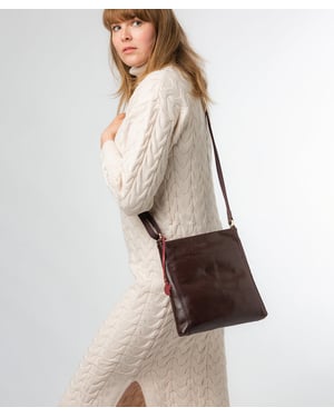 'Dink' Plum Leather Cross Body Bag