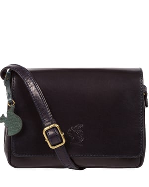 'Marta' Navy Leather Cross Body Bag