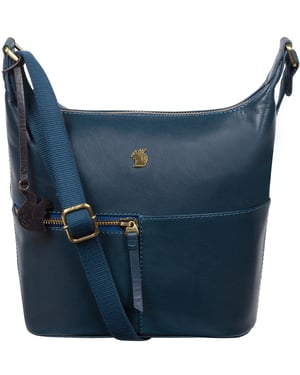 'Little Kristin' Snorkel Blue Leather Shoulder Bag