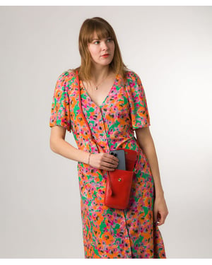 'Buzz' Orangeade Leather Cross Body Phone Bag