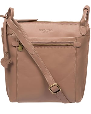 'Rego' Natural Taupe Leather Cross Body Bag
