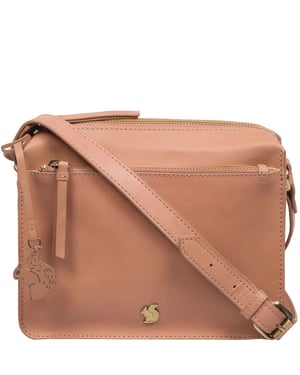 'Aurora' Subtle Pink Leather Cross Body Bag