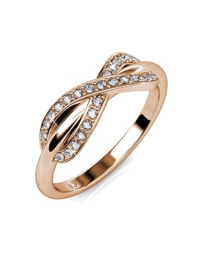 Trist Ring - Roségoud en kristal