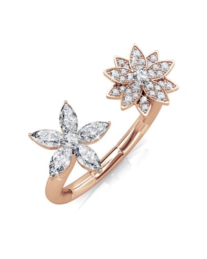 Fraternal Bloom Ring - Roségoud en kristal