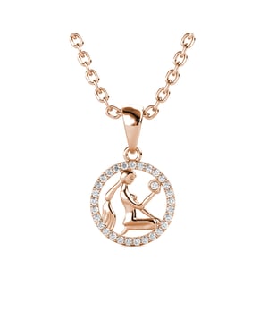 Maagd Zodiac Hangers - Roségoud en Kristal