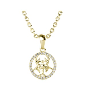 Kreeft Zodiac Hangers - Goud en Kristal