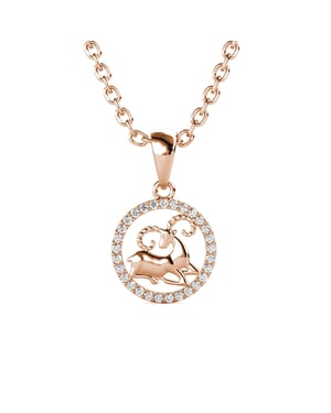 Ram Zodiac hangers - Roségoud en kristal