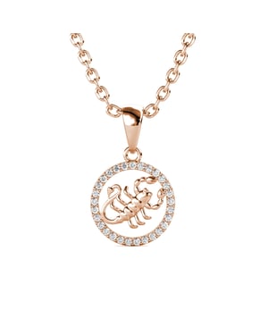 Schorpioen Zodiac Hangers - Roségoud en Kristal