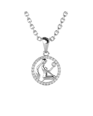 Virgo Zodiac Hängen - Silver och Kristall
