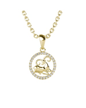 Ram Zodiac hangers - Goud en kristal
