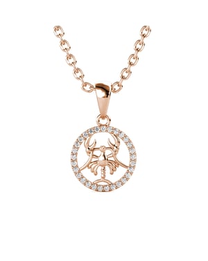 Kreeft Zodiac Hangers - Roségoud en Kristal
