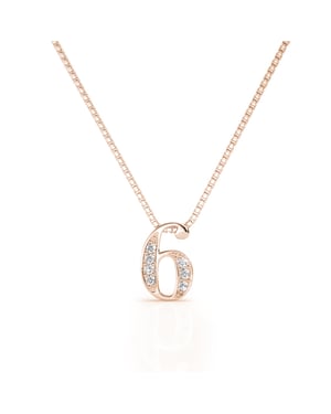Nummer 6 hangers - Roségoud en kristal