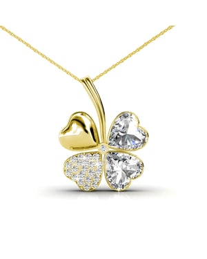 Vierbladige hangers - Goud en kristal