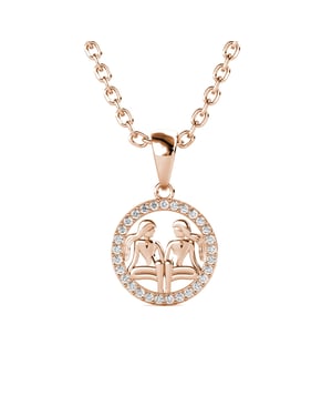 Tweelingen Zodiac Hangers - Roségoud en Kristal
